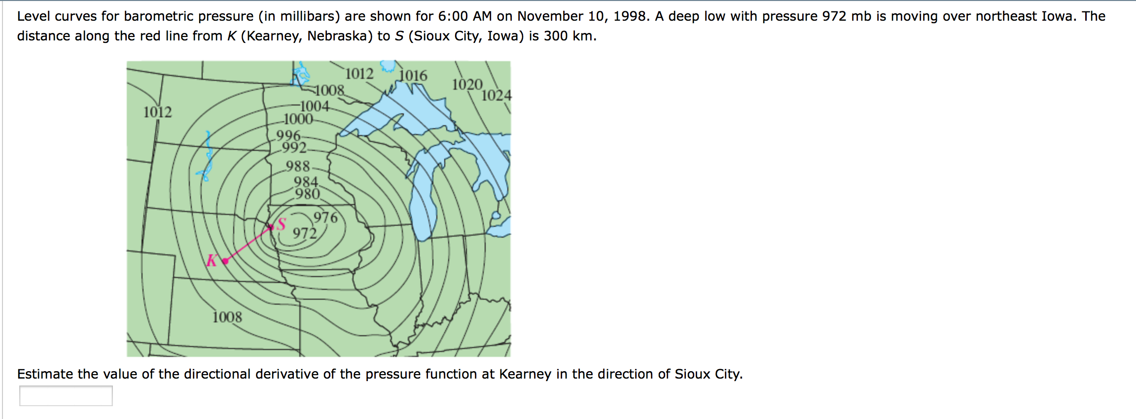 Solved Level curves for barometric pressure (in millibars)