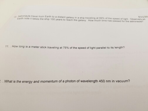 Solved How Long Is 3 Meter Stick Traveling At 75 Of The Chegg