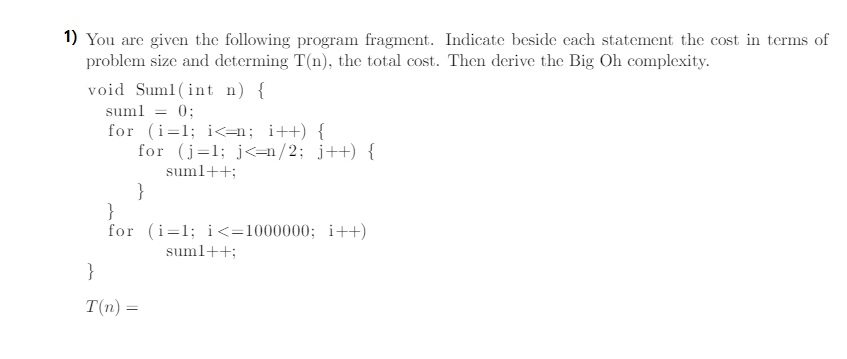 Solved You are given the following program fragment. | Chegg.com