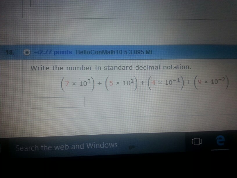 Solved write the number in standard decimal notation 7 chegg