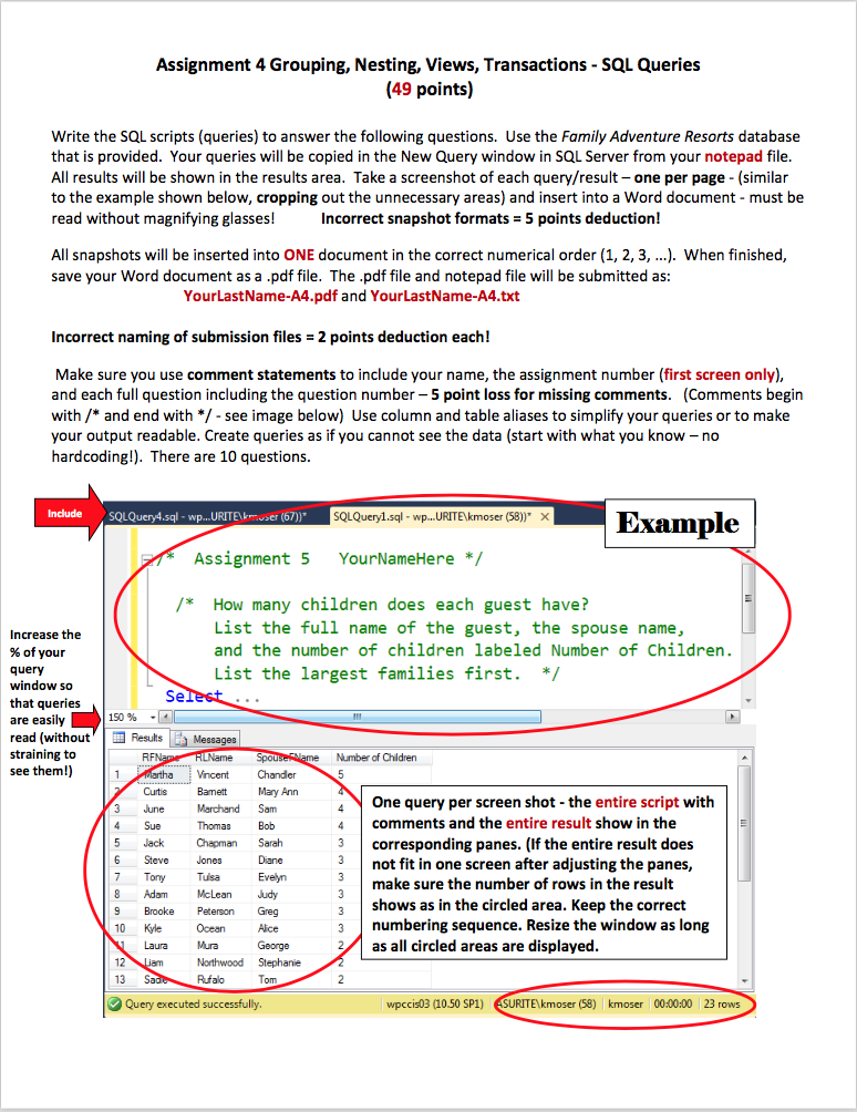 Sql queries assignment with answers