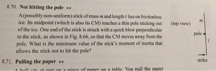 Not hitting the pole. Angular Momentum.A (possibly | Chegg.com