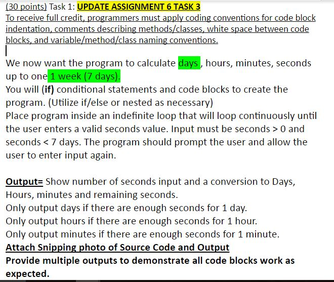 github - x1n32-how-to-guide coding-tasks-teast-6:... Solved 30 points) Task 1: UPDATE ASSIGNMENT 6 TASK 3 To | Chegg.com