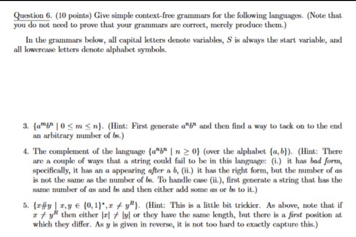 Solved Give Simple Context-free Grammars For The Following | Chegg.com