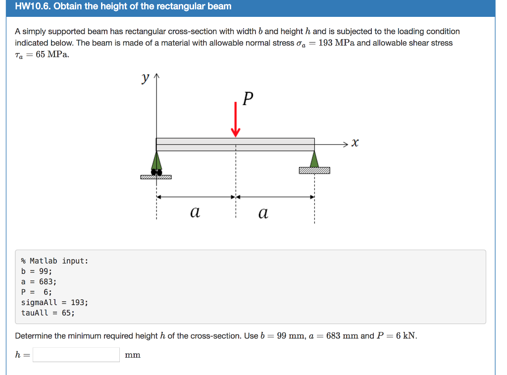 Solved A Simply Supported Beam Has Rectangular Cross-section | Chegg.com