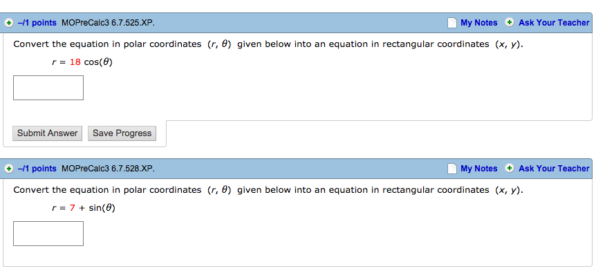 Solved Convert the equation in polar coordinates (r,theta) | Chegg.com