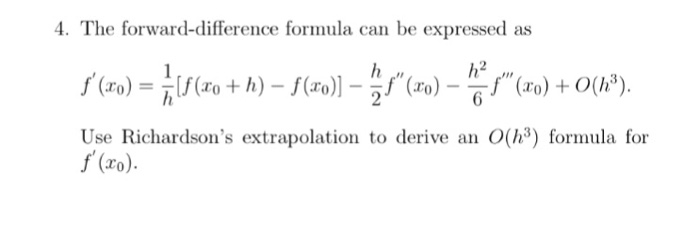 solved-the-forward-difference-formula-can-be-expressed-as-chegg