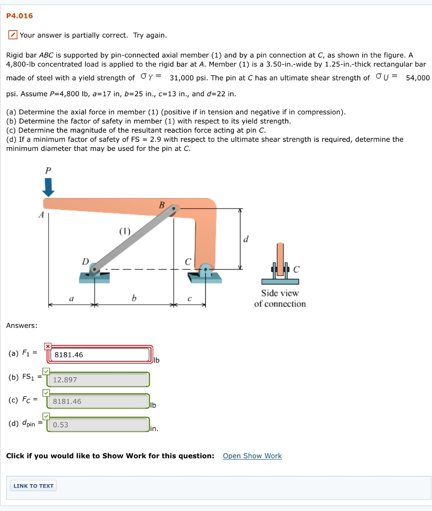 Solved Rigid Bar ABC Is Supported By Pin connected Axial Chegg