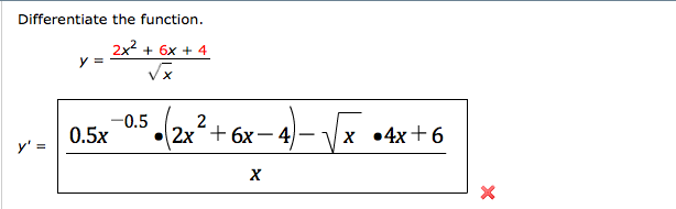 Solved Differentiate The Function Y 2x2 6x 4 Chegg solved-differentiate-the-function-y-2x2-6x-4-chegg