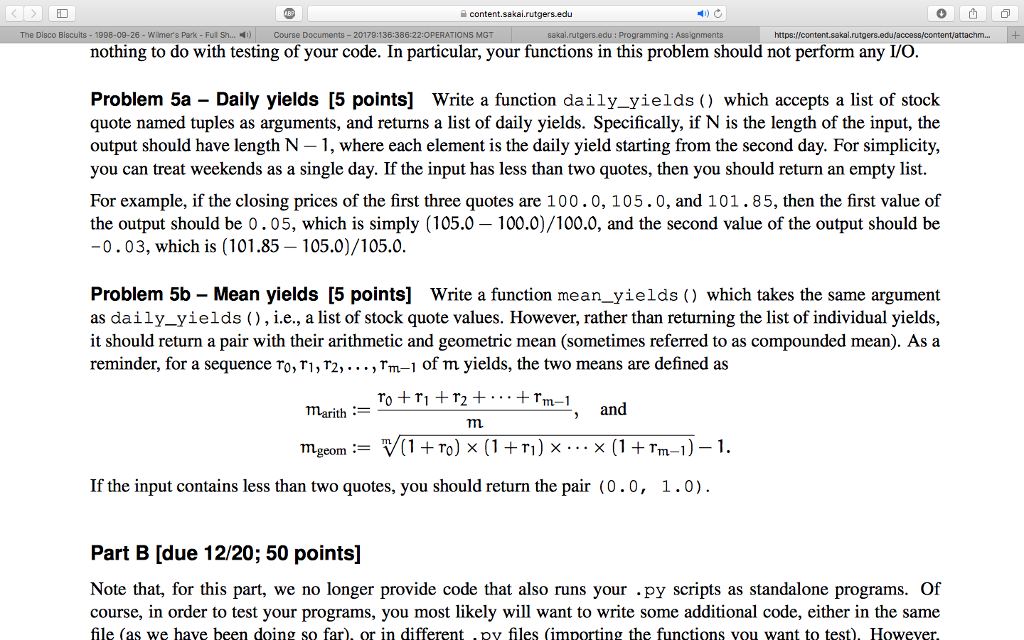 Solved Please answer Part 5B in Python 2.x, thanks! Part A | Chegg.com