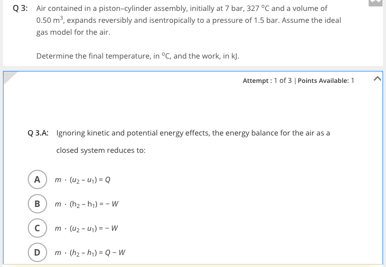 Air Contained In A Piston Cylinder Assembly Initially At 2 Bar at Bert ...