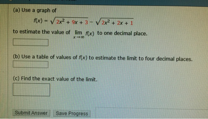 Solved use a graph of f x square root of 2x 2 9x 3 chegg