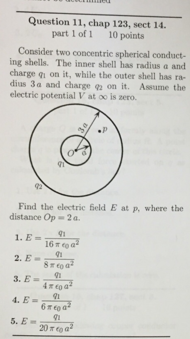 Solved Consider Two Concentric Spherical Conducting Shells. | Chegg.com