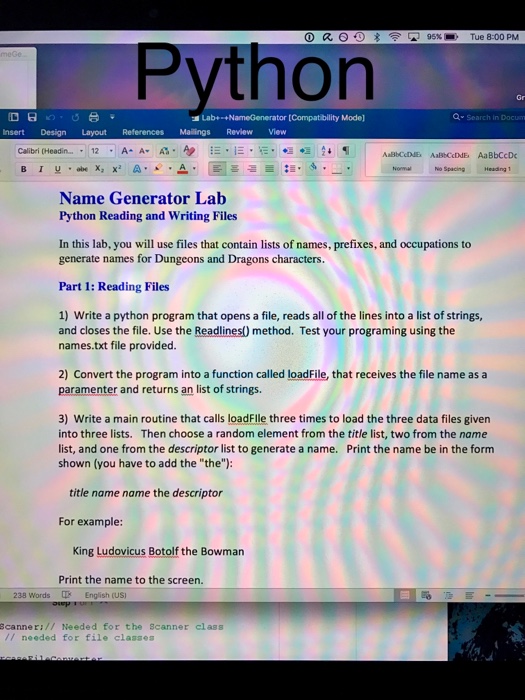 Solved In this lab, you will use files that contain lists of | Chegg.com