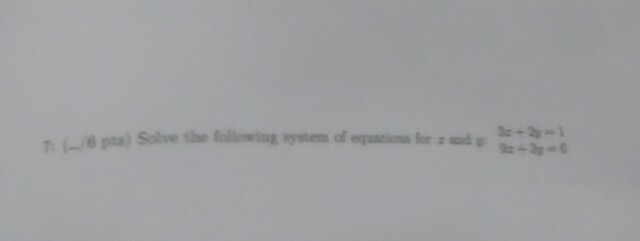 Solved Solve the following system of equations for x and y: | Chegg.com