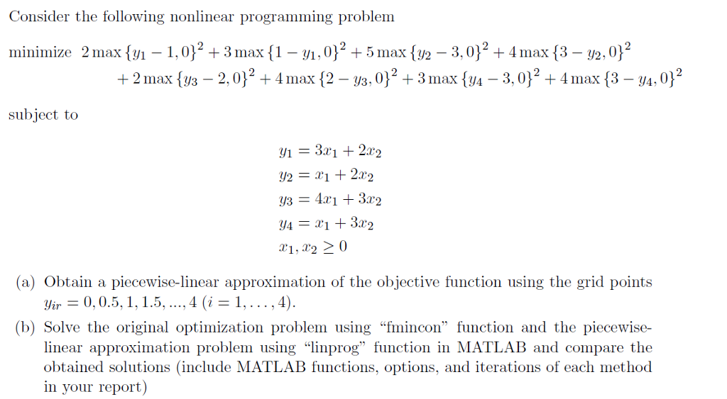 Consider The Following Nonlinear Programming Problem | Chegg.com