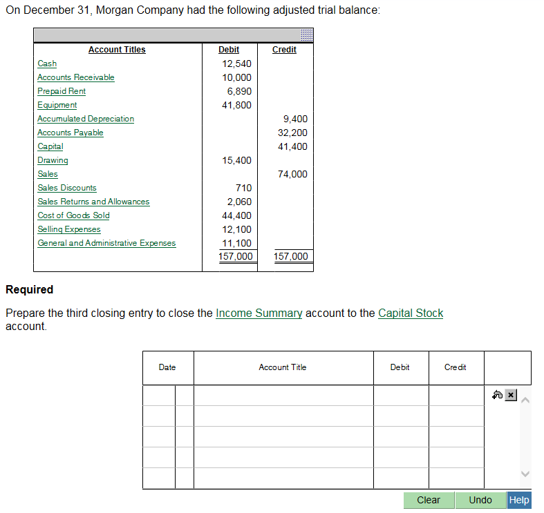 Solved On December 31, Morgan Company had the following | Chegg.com