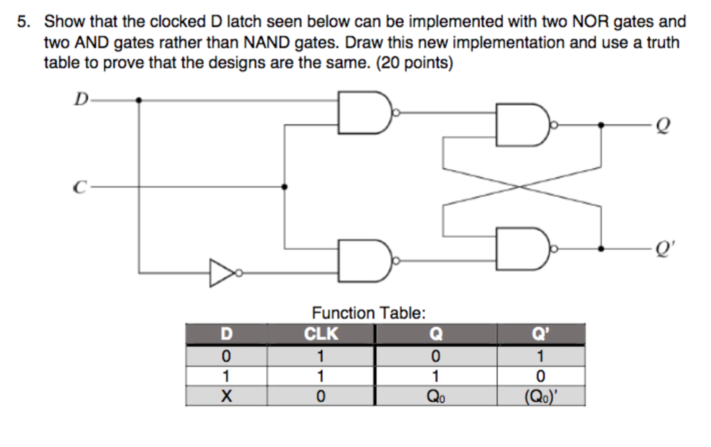 Solved Show that the clocked D latch seen below can be | Chegg.com