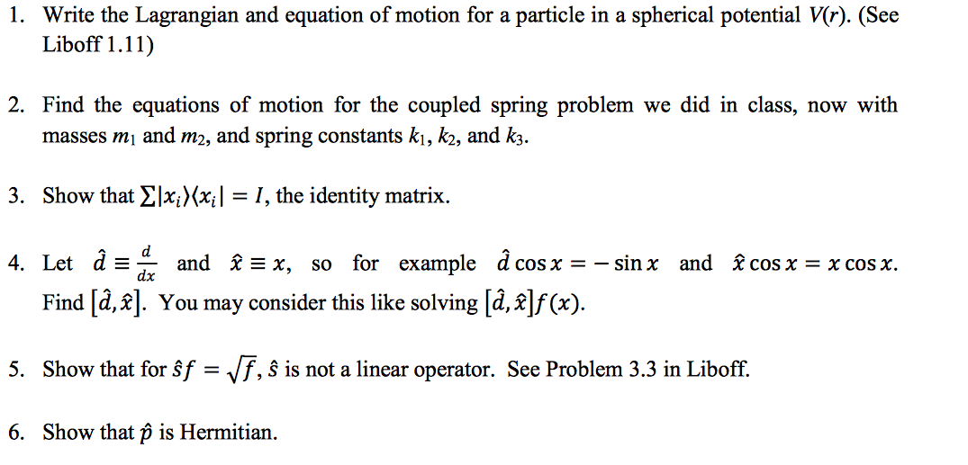 Solved Write the Lagrangian and equation of motion for a | Chegg.com