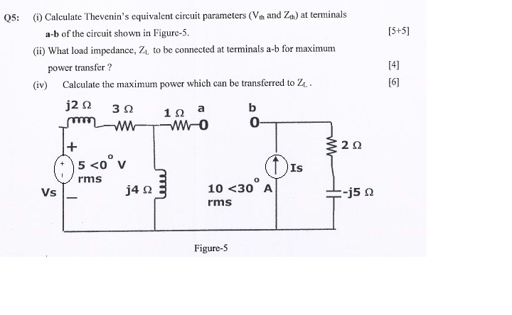 Solved Q5: () Calculate Thevenin's equivalent circuit | Chegg.com