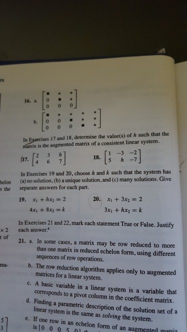 Solved 17 And 18 Determine The Values Of H Such That The 2518