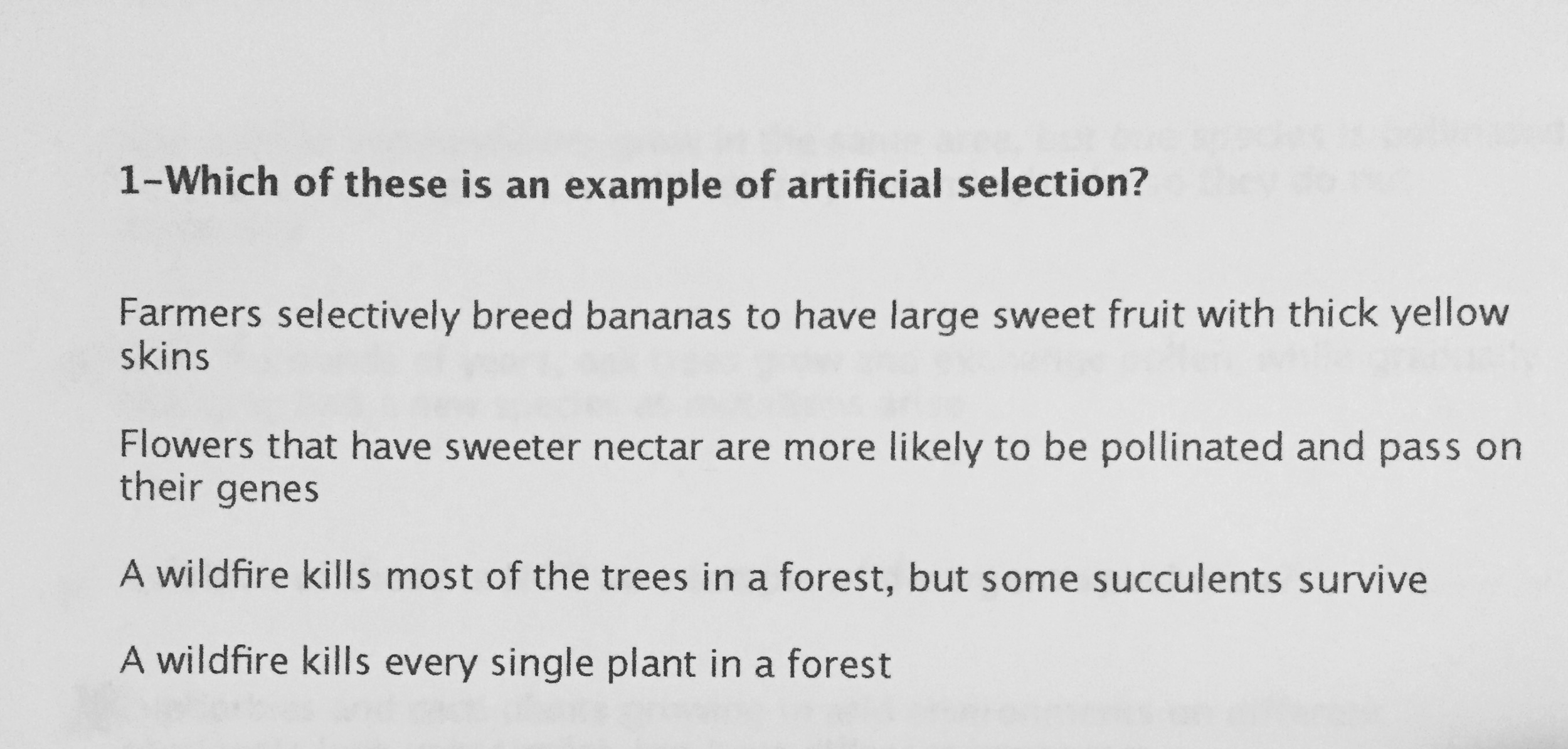 Solved Which of these is an example of artificial selection?