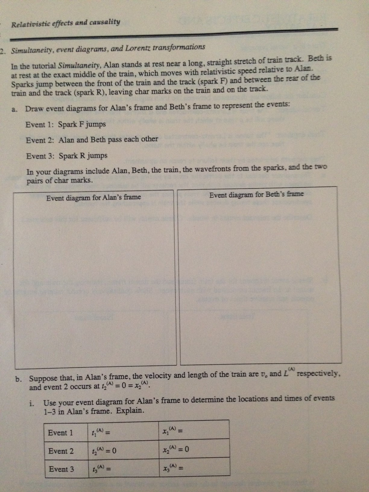 Solved CAUSALITY AND Name 1. Train in a tunnel paradox A | Chegg.com