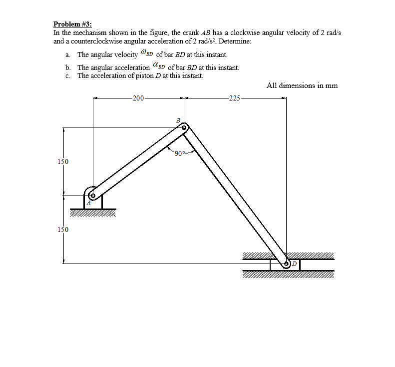 Solved In the mechanism shown in the figure, the crank AB | Chegg.com