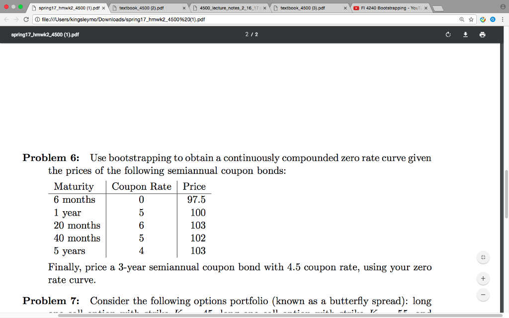 bootstrapping zero coupon