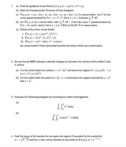 Solved 1. () Find the gradient vector field of f(x, y, z) | Chegg.com