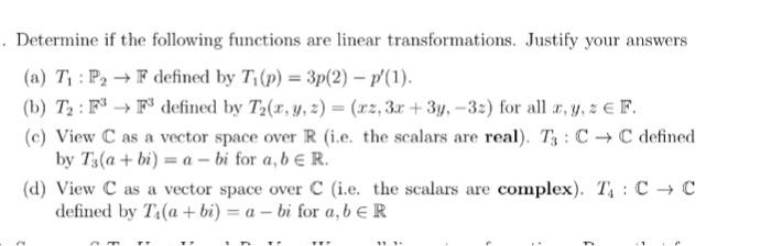 Solved Determine if the following functions are linear | Chegg.com