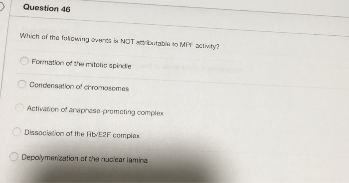 Solved Which Of The Following Events Is NOT Attributable To Chegg