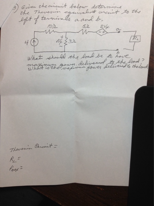 Solved Given the circuit below determine the Thevenin | Chegg.com