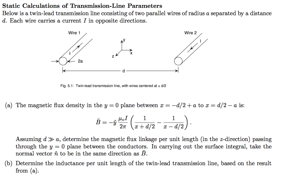 Solved Below Is A Twin-lead Transmission Line Consisting Of 