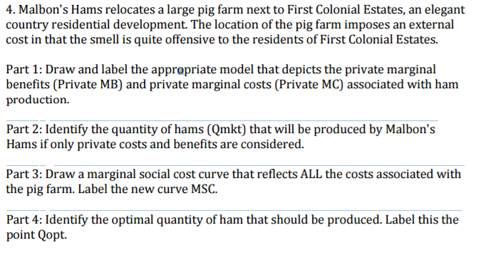 Solved Malbon s Hams Relocates A Large Pig Farm Next To Chegg