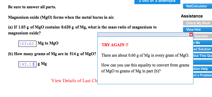 Solved Be Sure To Answer All Parts Magnesium Oxide Mgo 9563