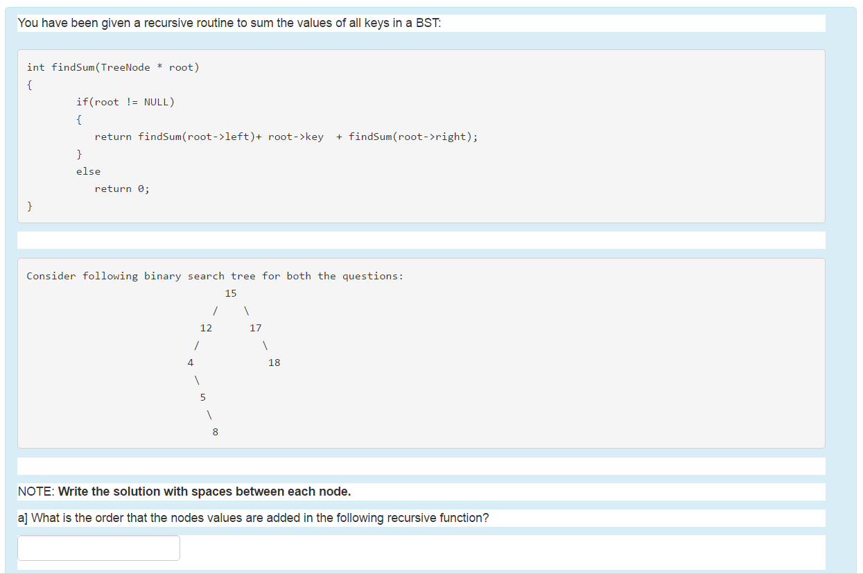 Solved You have been given a recursive routine to sum the | Chegg.com