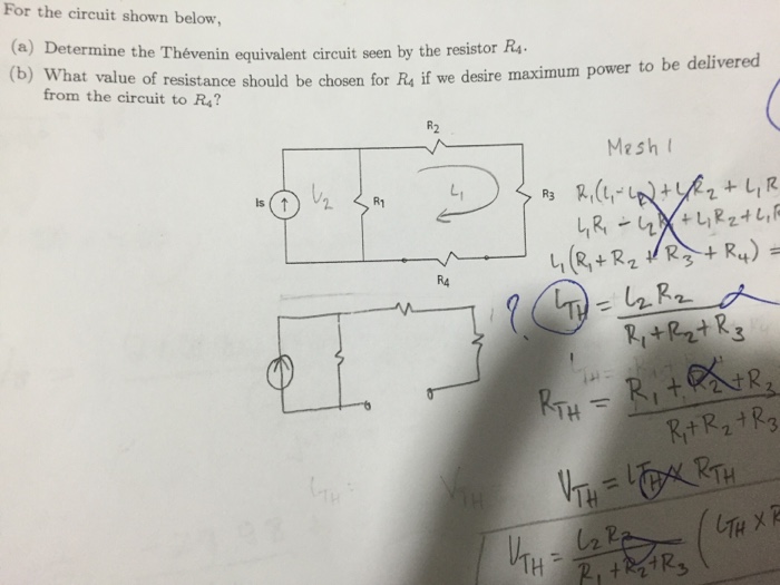 For the circuit shown below, Determine the Thevenin | Chegg.com