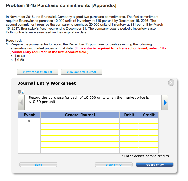 Solved Problem 916 Purchase commitments [Appendix] In