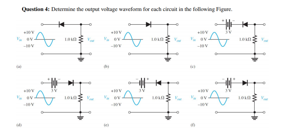 Solved Question 4: Determine the output voltage waveform for | Chegg.com