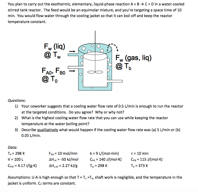 Solved You plan to carry out the exothermic, elementary, | Chegg.com