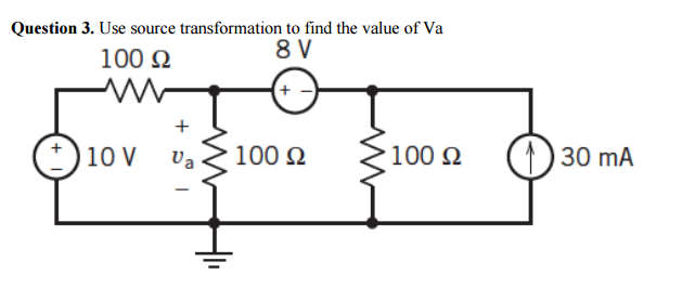 Solved Question 3. Use source transformation to find the | Chegg.com