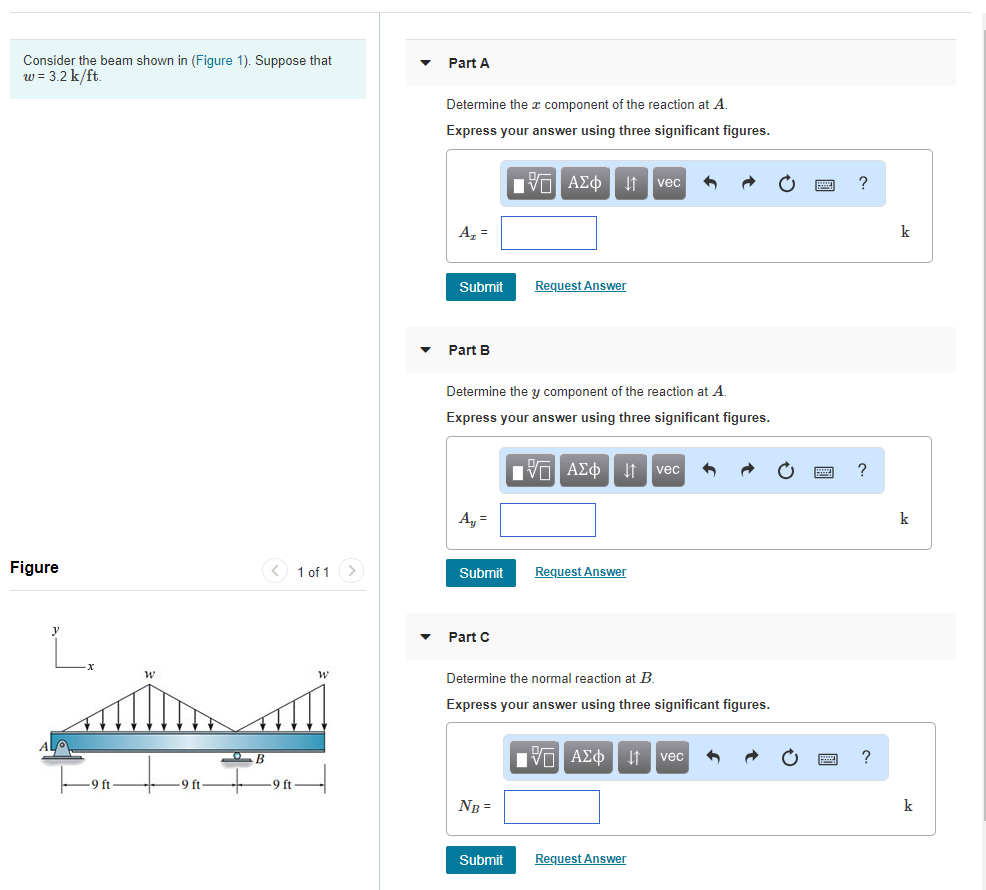 Solved Consider The Beam Shown In (Figure 1). Suppose That W | Chegg.com