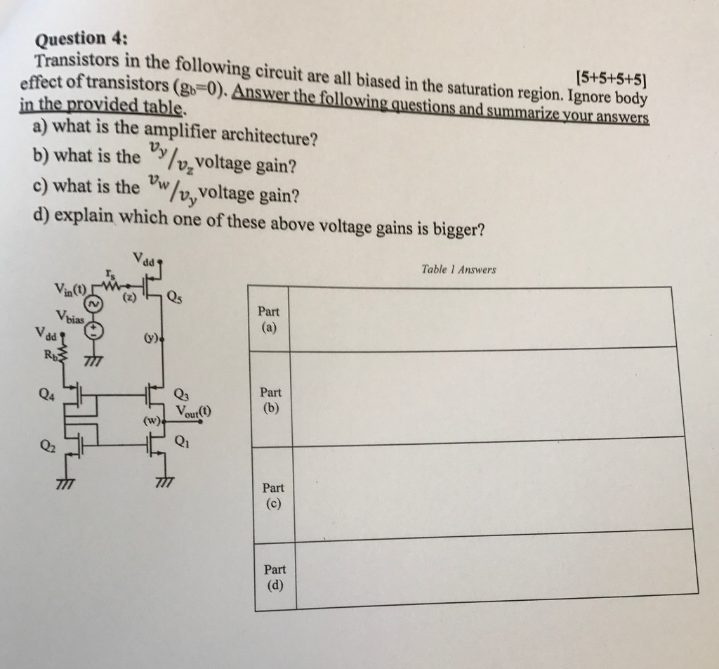 Solved Transistors In The Following Circuit Are All Biased 9007