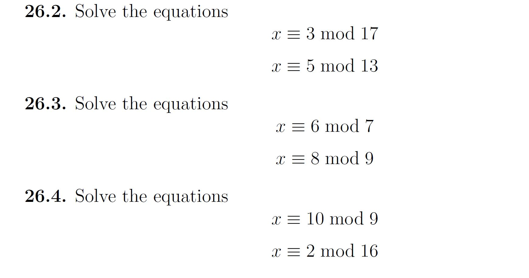 Solved Solve The Equations X 3 Mod 17 X 5 Mod 13 Solve Chegg Solved Solve The Equations X 3 Mod 17 X 5 Mod 13 Solve Chegg