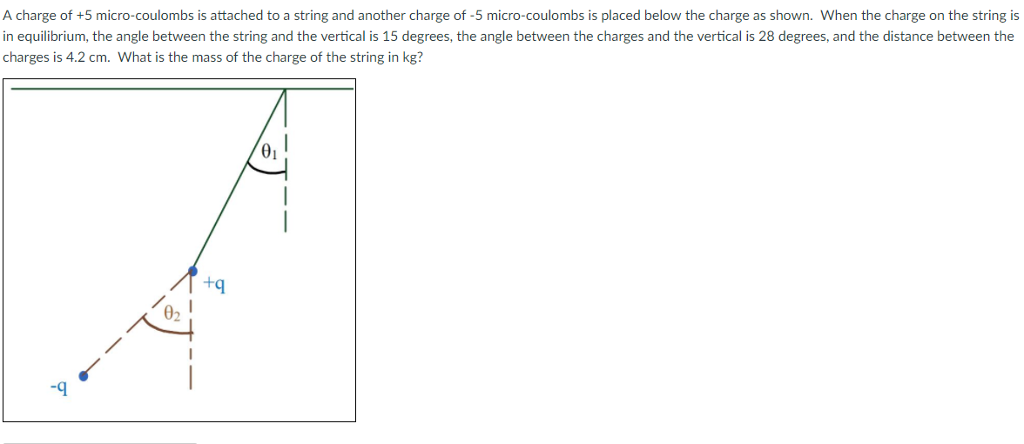 (Get Answer) - A charge of +5 micro-coulombs is attached to a string ...