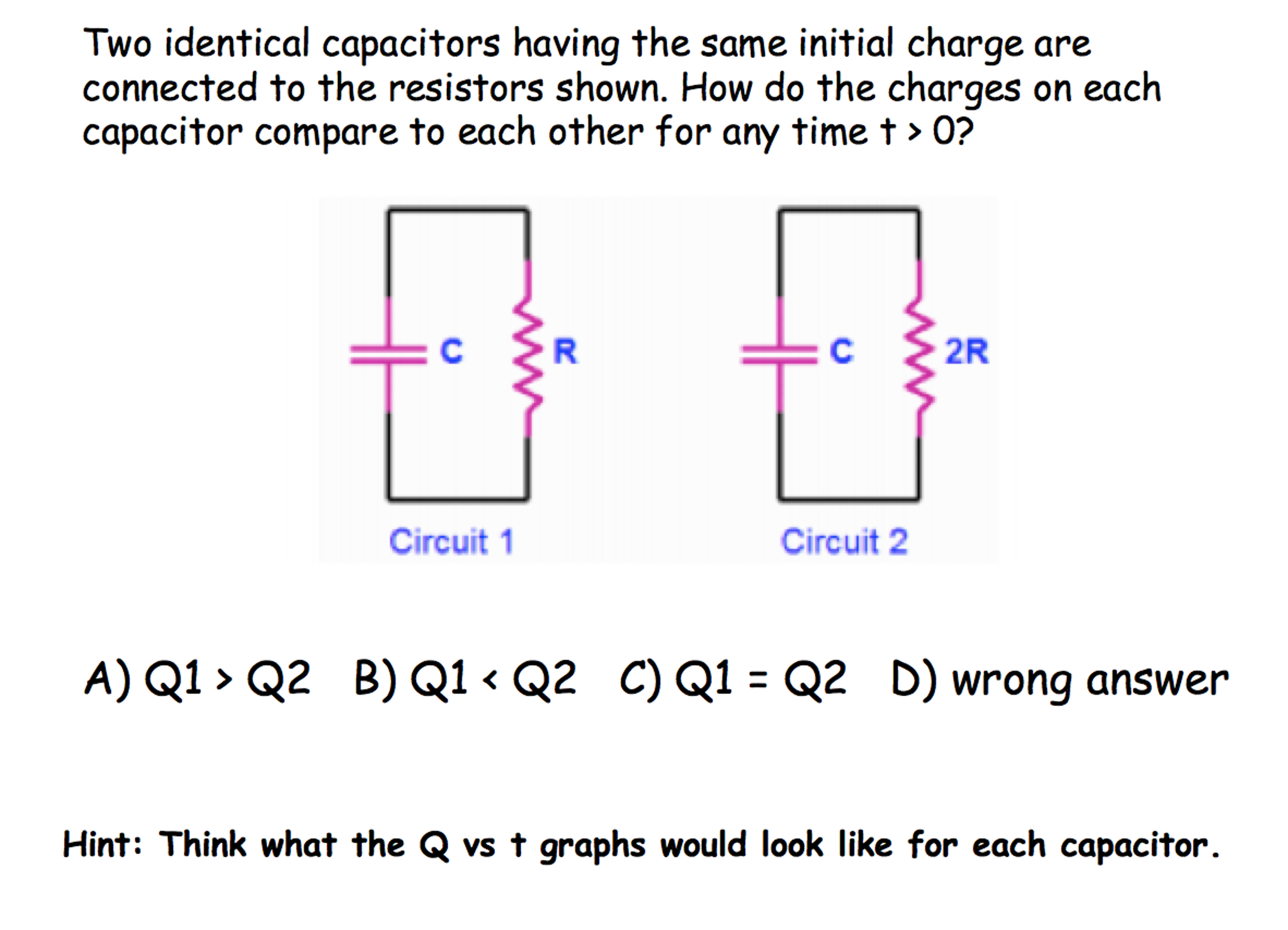 Solved Two Identical Capacitors Having The Same Initial | Chegg.com