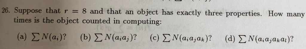 26. Suppose that r = 8 and that an object has exactly | Chegg.com