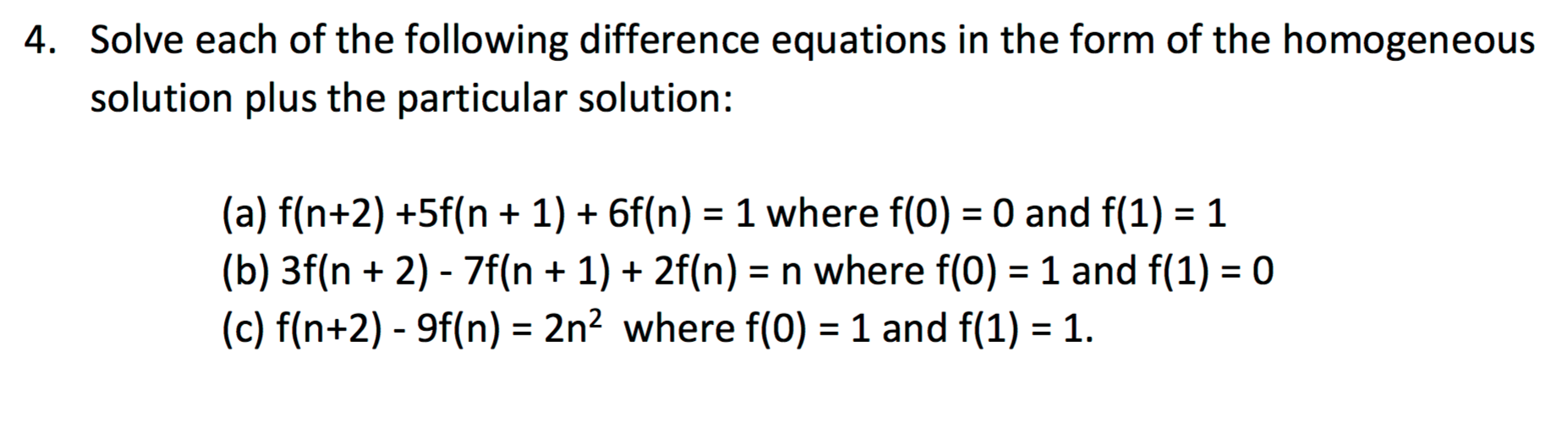 Solved Obtain The Solution To The Following Difference | Chegg.com