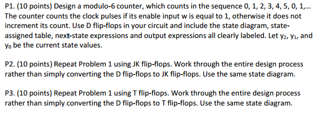 Solved P1. Design a modulo-6 counter, which counts in the | Chegg.com